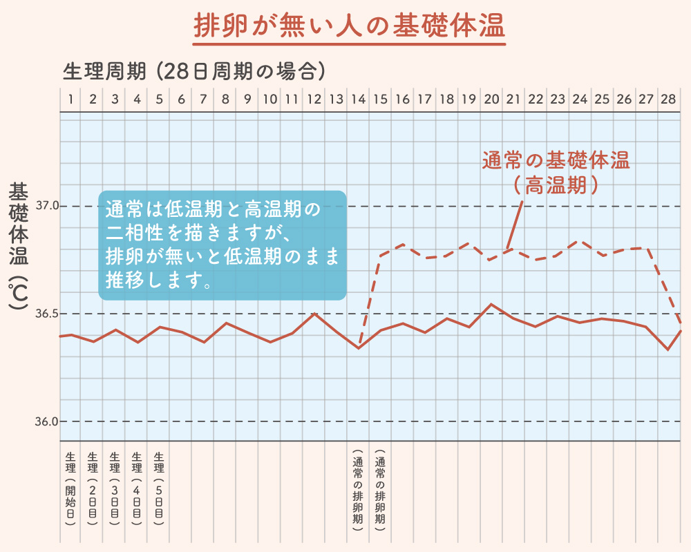 排卵が無い人の基礎体温